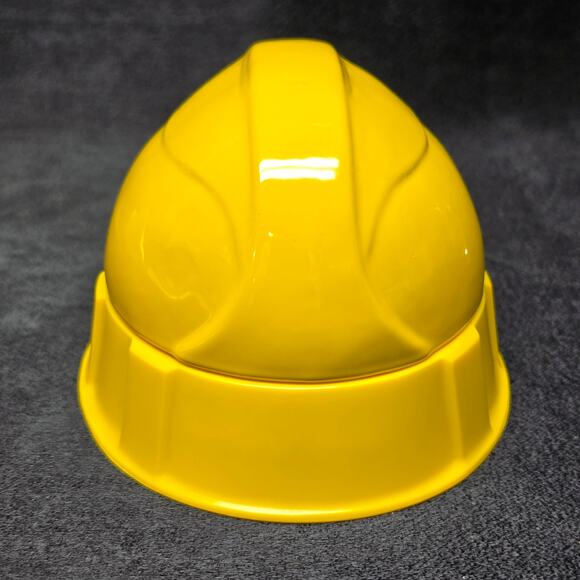 Vintage Avon Yellow Construction Hard Hat & Glass Hammer After Shave Decanter - Picture 7 of 10